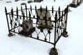 Metal enclosure with gravestones inside, Caldwell Cemetery,Lake George, New York,2016