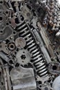Metal engine gears background
