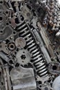Metal engine gears background Royalty Free Stock Photo