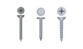 Metal Fastener and Nail as Small Object and Hardware Device Used for Joining Vector Set Royalty Free Stock Photo