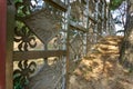 Metal fence along the walk way  on the hill around  Gimhae, South Gyeongsang province, South Korea Royalty Free Stock Photo