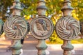 Metal fence City Park. Royalty Free Stock Photo