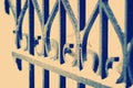 Metal fence close. Tinted photograph Royalty Free Stock Photo