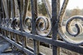 Metal fence covered with frost Royalty Free Stock Photo