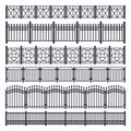Metal fence and gate, iron steel railing barrier Royalty Free Stock Photo