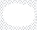 Metal fence mesh netting with a hole. Vector mockup