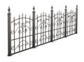 Metal Fence View Angle On A White Background. 3d Render Image