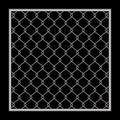 Metal fence wire mesh isolated on black background, net fence silver steel, mesh silver object illustration, iron barbed wire