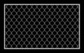 Metal fence wire mesh isolated on black background, net fence silver steel, mesh silver object illustration, iron barbed wire