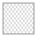 Metal fence wire mesh isolated on white background, net fence silver steel, mesh silver object illustration, iron barbed wire