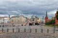 Metal fences and automatic bollards restrict traffic to Red Square