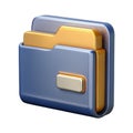 Metal file folder with label tab