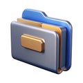 Metal file folder with label tab