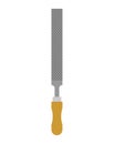 Metal file isolated. Rasp tool vector illustration