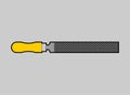 Metal file isolated. Rasp tool vector illustration