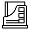 Metal file tray icon outline vector. Business equipment