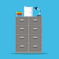 Metal filing cabinet storage lapm office Royalty Free Stock Photo