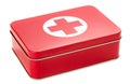 A metal first aid box