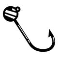 Metal fish hook icon, simple style