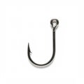 Metal fishing hook with a sharp barb and curved shape. The hook has a shiny, smoot Royalty Free Stock Photo