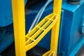 Metal fixed ladder of the construction working platform. Royalty Free Stock Photo