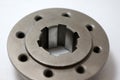 Metal flanges Turret, CNC milling industry. high precision steel machine part Royalty Free Stock Photo