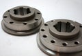 Metal flanges Turret, CNC milling industry. high precision steel machine part Royalty Free Stock Photo