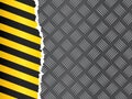 Metal floor with hazard tape Royalty Free Stock Photo