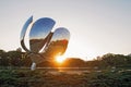 Metal Flower sculpture located in Recoleta, Buenos Aires, Argentina