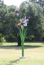 Metal Flower statue at the Cancer Survivors Park