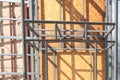 Metal frame - construction and exterior insulation of the house. Royalty Free Stock Photo