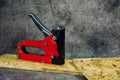 Metal furniture (industrial) stapler, close-up shot Royalty Free Stock Photo