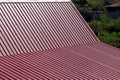 The metal gable roof covering. Royalty Free Stock Photo