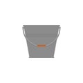 Metal galvanized bucket with handle. Vector icon.