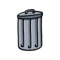 Trash can cartoon on white background