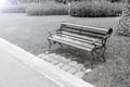 Metal garden chair on green grass, Chairs on the lawn in the park Royalty Free Stock Photo