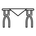 Metal garden table icon, outline style