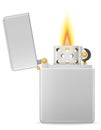 Metal gasoline lighter vector illustration Royalty Free Stock Photo