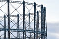 Metal gasometer, Glasgow, Scotland. Royalty Free Stock Photo