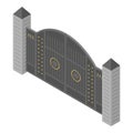 Metal gates icon, isometric style