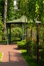 Metal gazebo in the garden