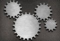 Metal gears and cogs background Royalty Free Stock Photo