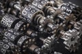 Metal gears and cogs mechanism with numbers Royalty Free Stock Photo