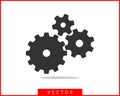 Metal gears and cogs vector. Gear icon flat design. Mechanism wheels logo. Cogwheel concept template