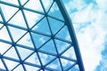 Metal glass roof structure of shopping center Royalty Free Stock Photo