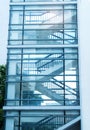 Metal and glass stairs in building modern style Royalty Free Stock Photo