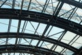 Metal and glass structures of the clerestory ceiling Royalty Free Stock Photo