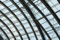Metal and glass structures of the clerestory ceiling Royalty Free Stock Photo