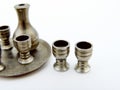 Metal goblets and decanter set