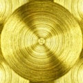 A metal Gold iron with circular texture background